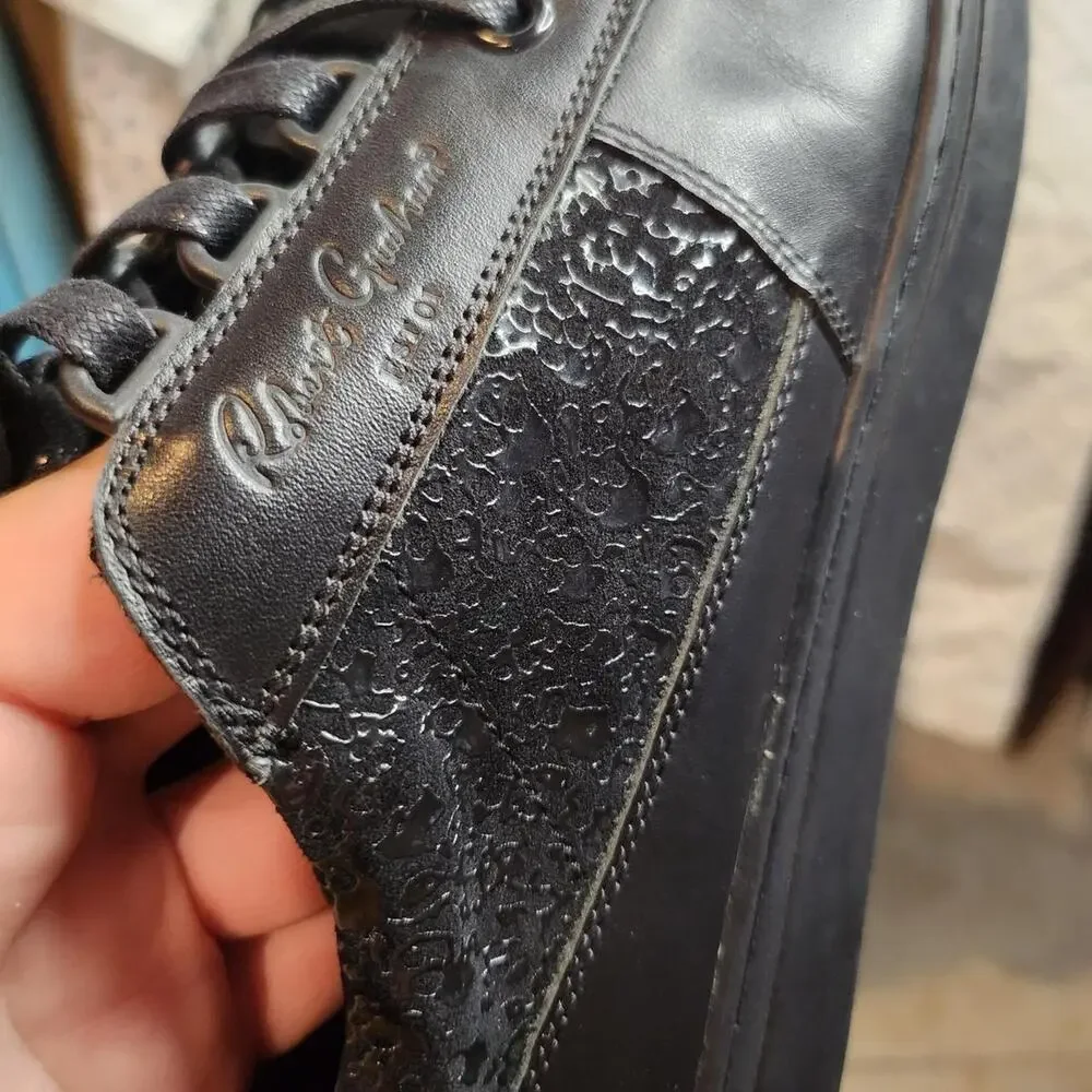 Robert Graham black leather low-top sneakers